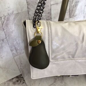 Leather avocado purse charm, handbag charm